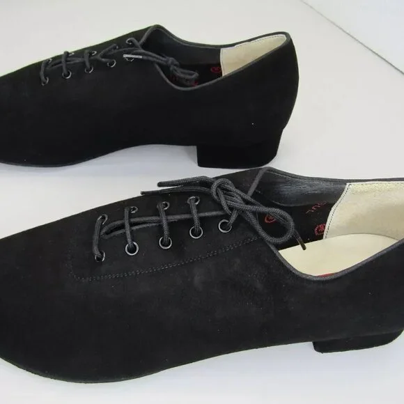 NEW PAOUL ITALY Mens Whisk Black Suede Ballroom Dance Shoes  display picture 3